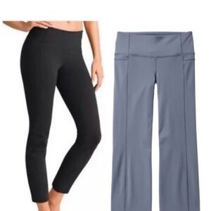 Athleta Straight Up Cropped Lavender Gray Leggings